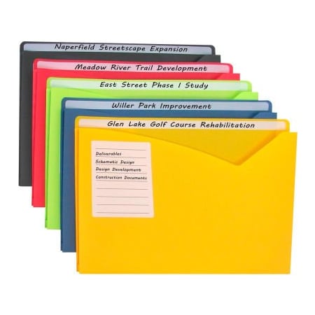 C-Line Products C-Line Products Write-on Poly File Jackets, Assorted, 11 X 8 1/2, 10/PK 63160